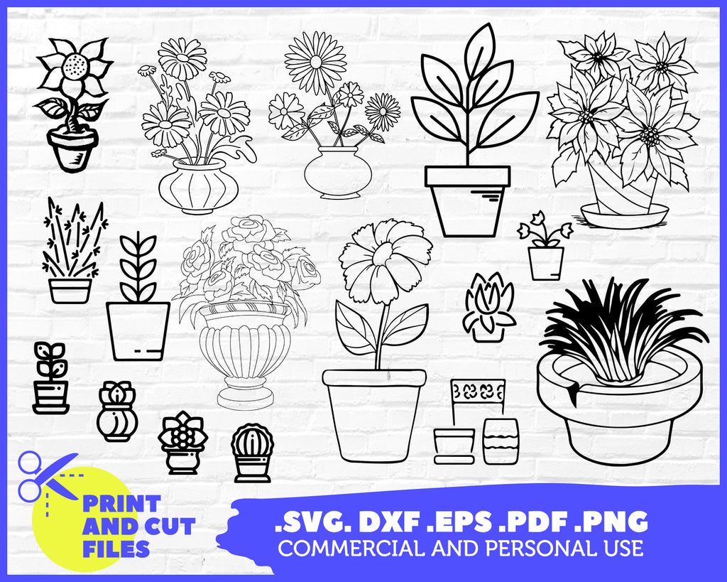 Free Free 170 Silhouette Flower Pot Svg SVG PNG EPS DXF File