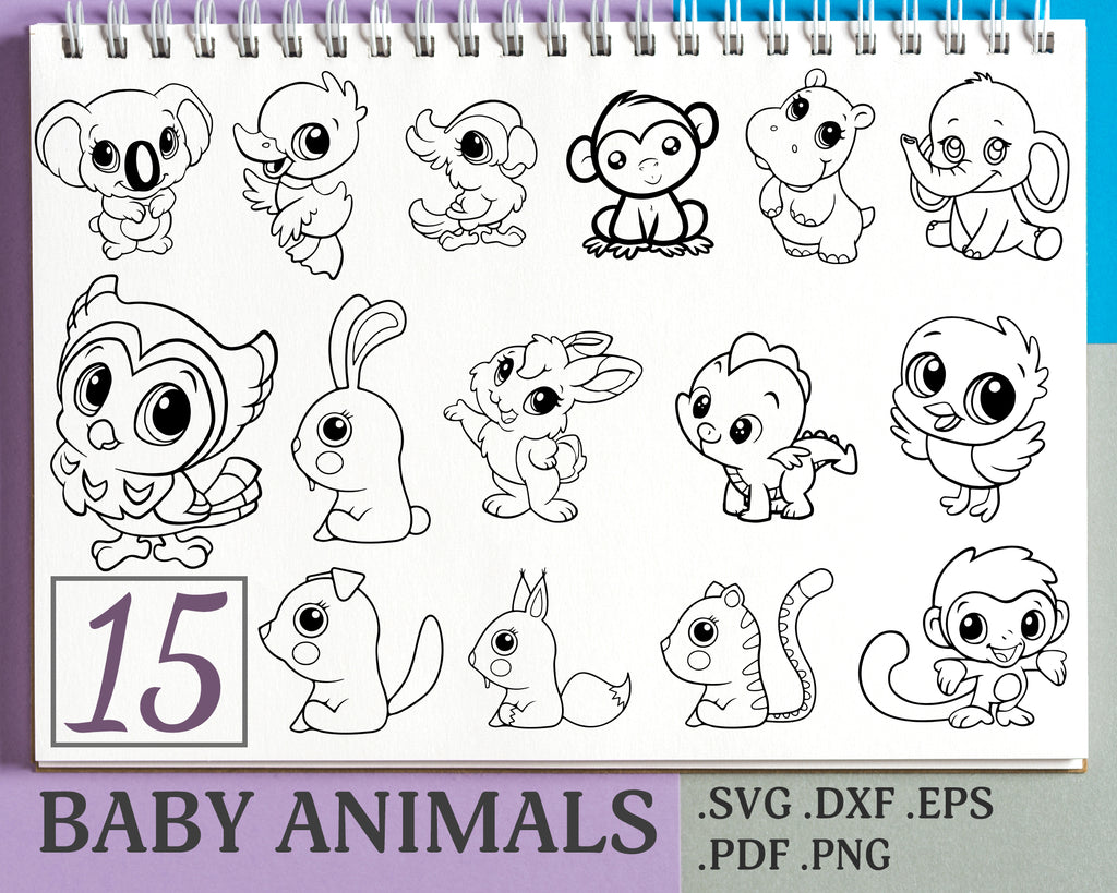 Download Baby Animals Svg Cute Baby Animals Clipart Vectors Svg Eps Pn Clipartic