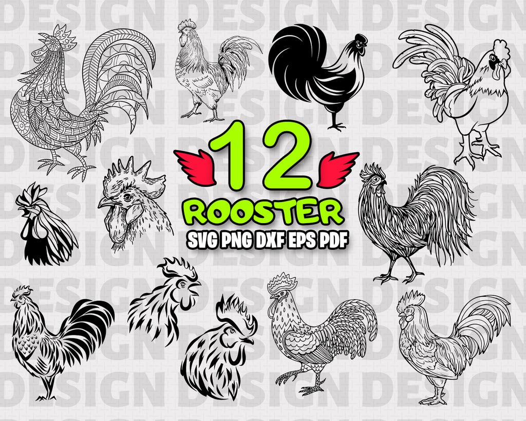 Download Rooster Svg Rooster Bundle Rooster Vector Farm Animals Rooster Cli Clipartic