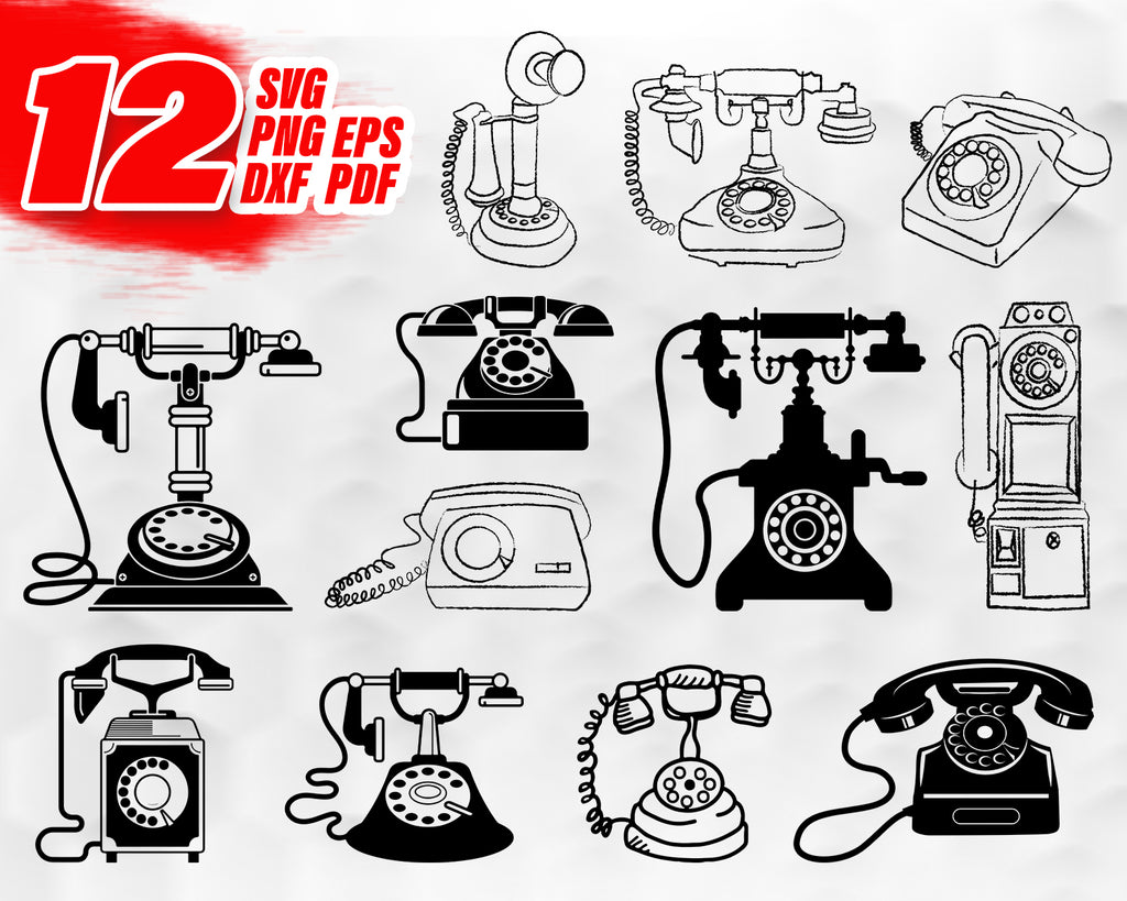 Download Vintage Telephone Svg Svg Files For Cricut Svg Designs Svg Silhouet Clipartic