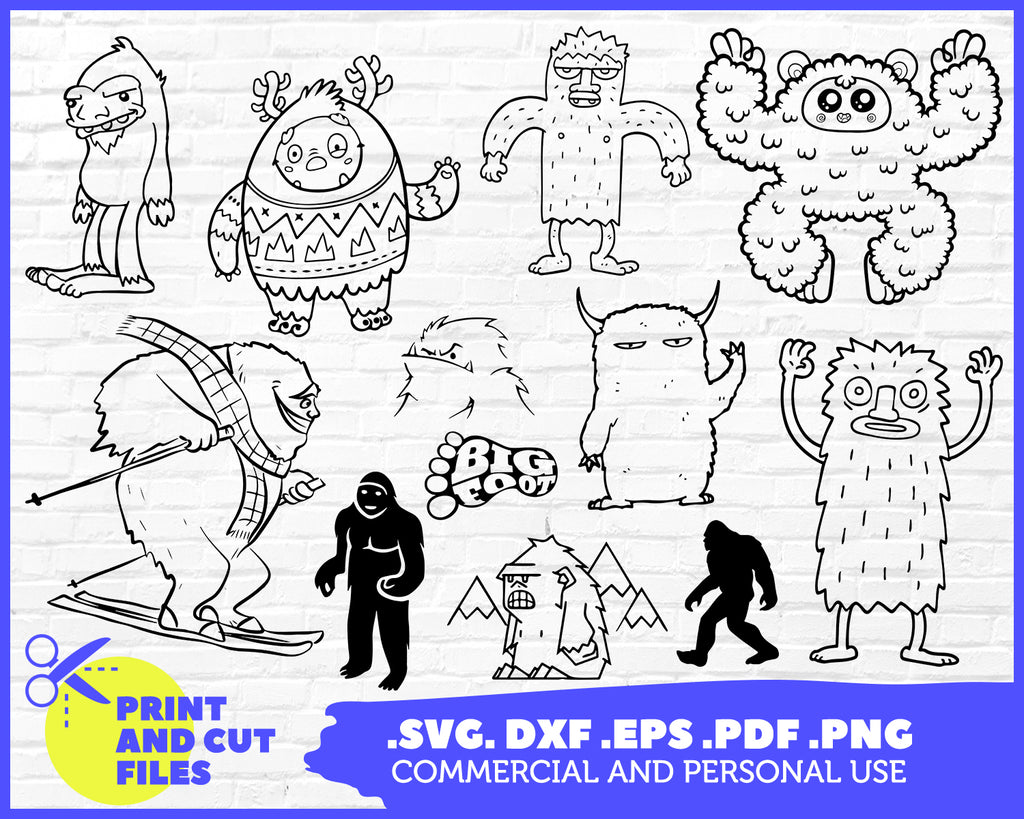 Download Yeti Svg Bigfoot Clipart Bigfoot Silhouette Bigfoot Dxf Bigfoot Cu Clipartic