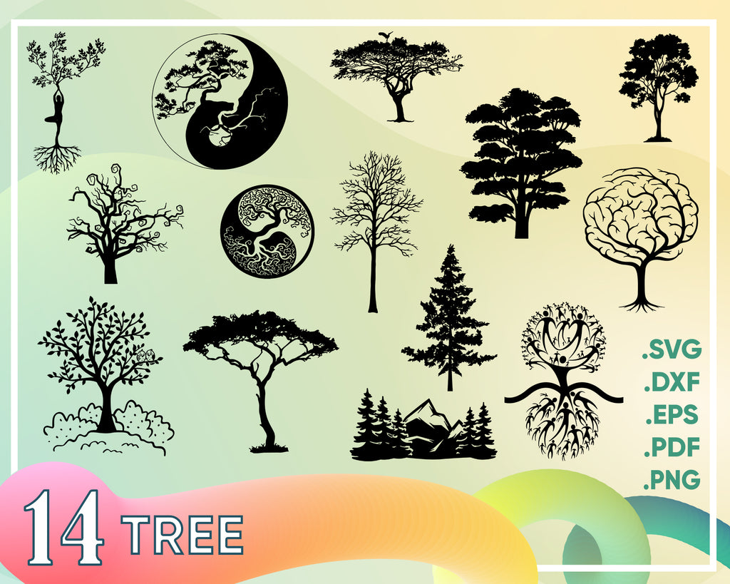 Download Tree Svg Tree Silhouette Svg Tree Svg Cutting Templates Commercial Clipartic