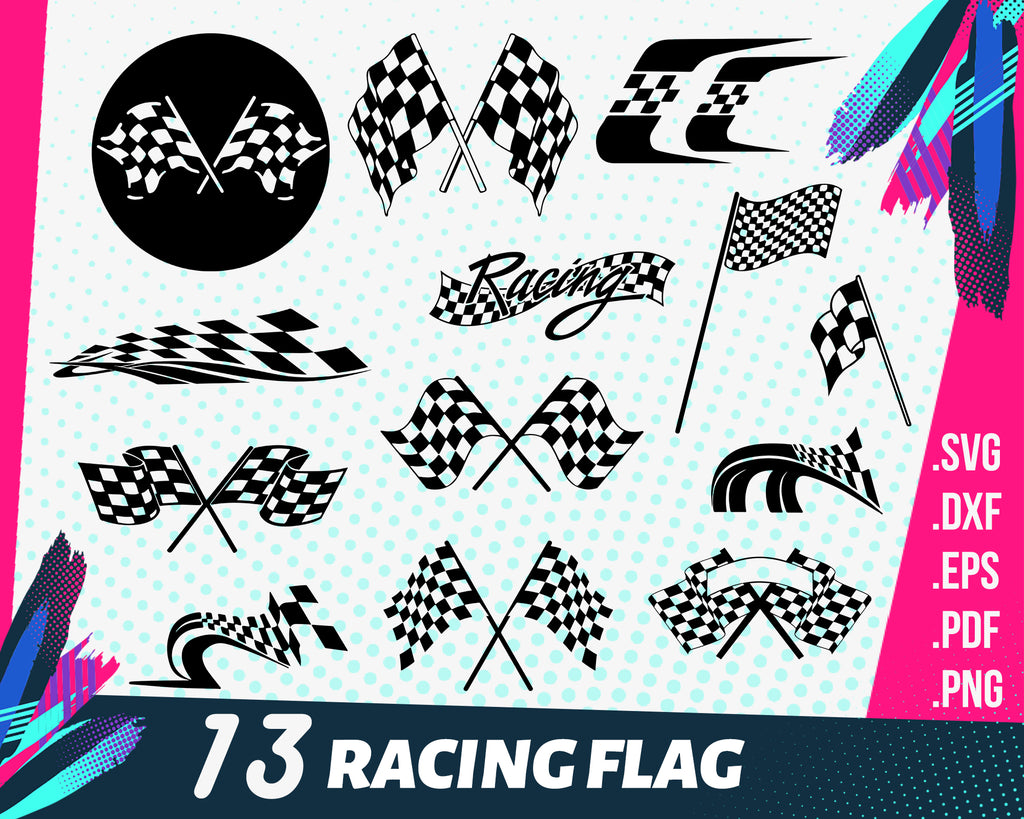 Download Racing Flag Svg Racing Flag Monogram Frame Checkered Race Flag Clip Clipartic