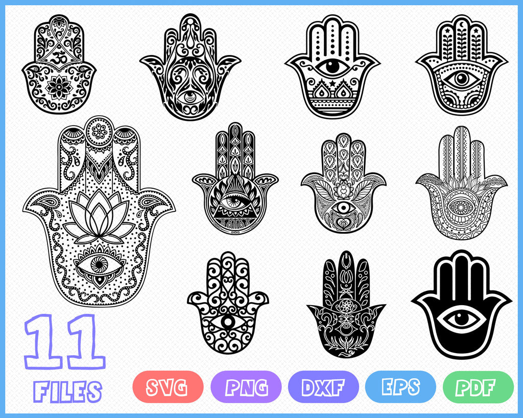 Download Hamsa Hand Svg Symbol Svg Hamsa Collection Om Lotus Mandala Svg Clipartic