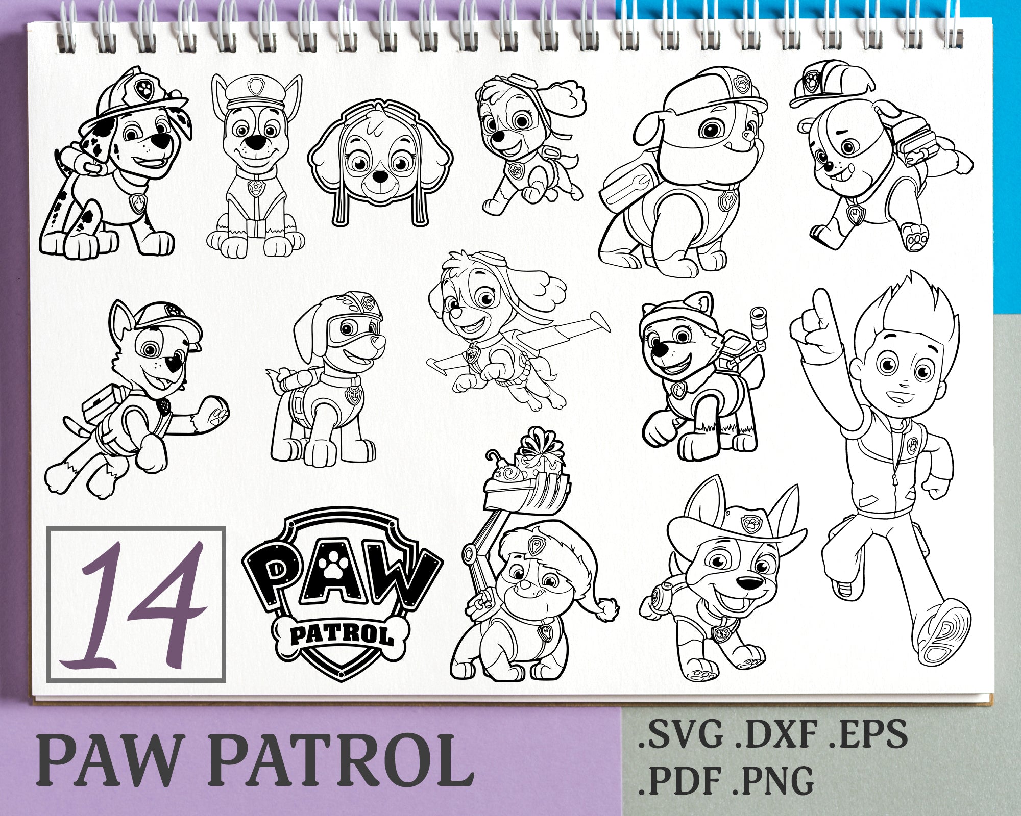 paw patrol print and cut svg free