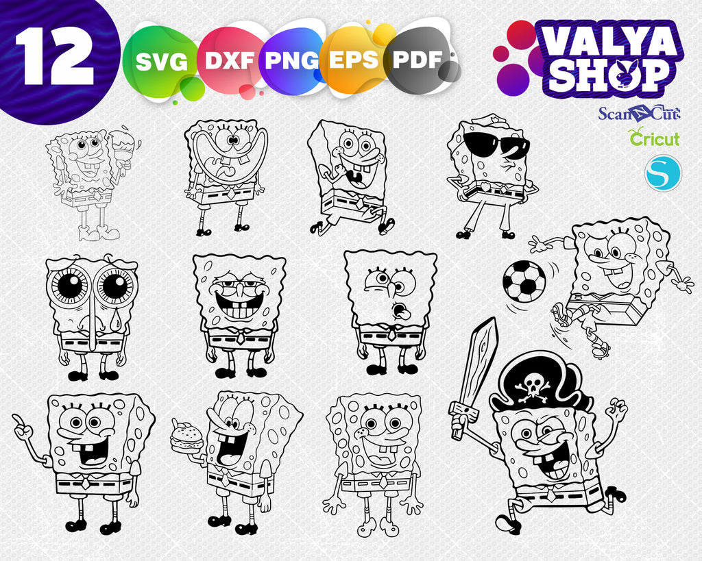 Download Spongebob Svg Bungle Spongebob Svg File Dxf File Eps File Png Fil Clipartic