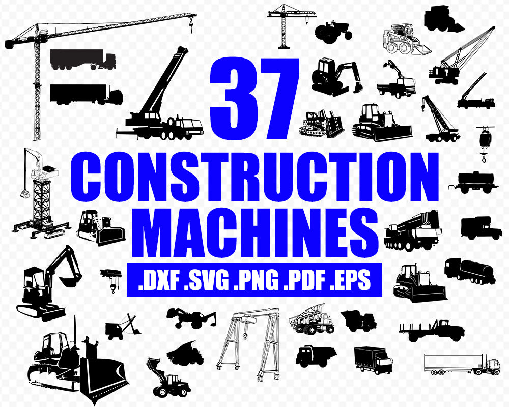 Download Construction Machine Silhouette Svg Bundle Truck Svg Excavator Svg Clipartic
