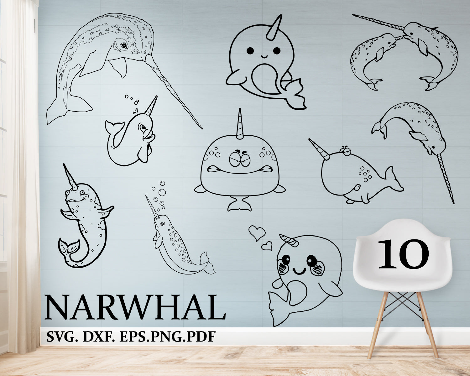 Download Narwhale Svg Cricut Narwhale Clipart Baby Shower Decor Nautical Sv Clipartic