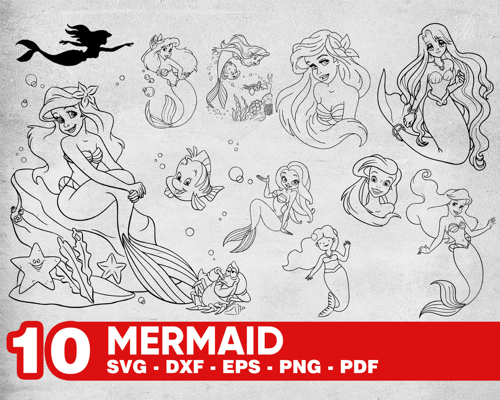 Mermaid Svg Mermaid Svg Instant Digital Download For Silhouette A Clipartic