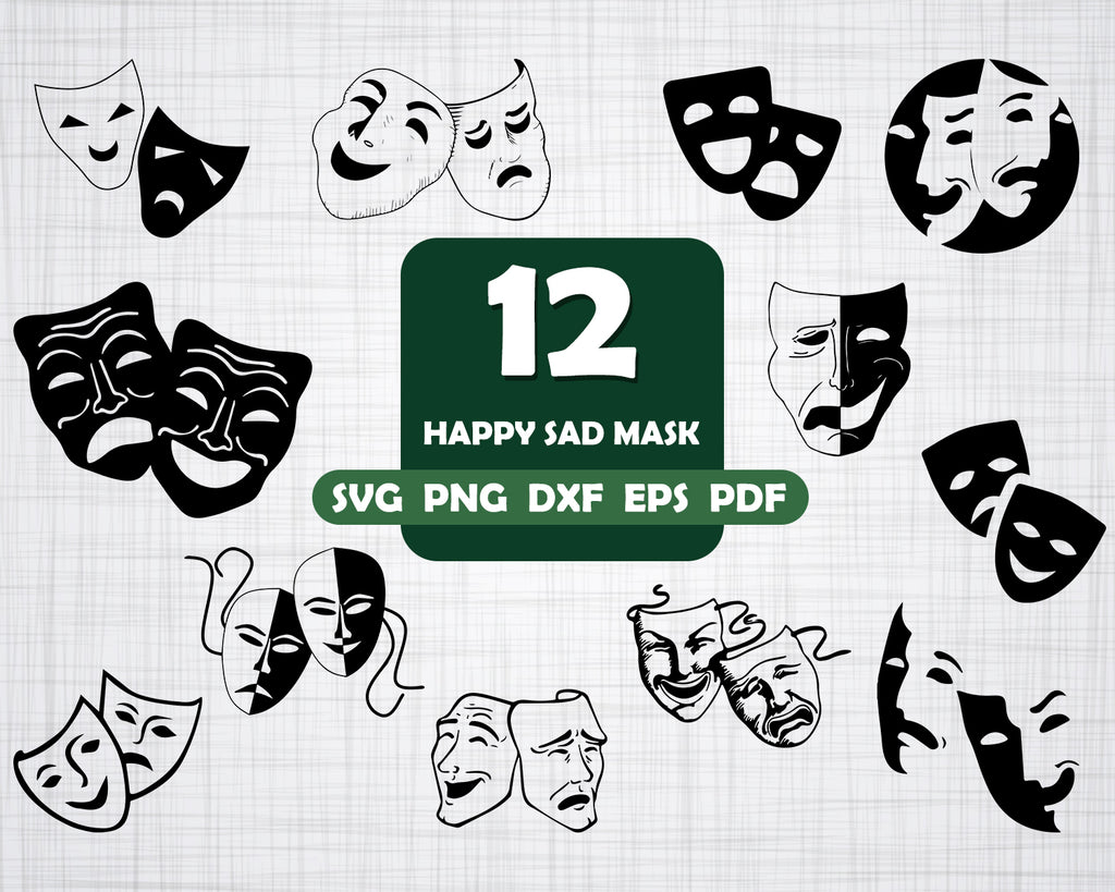Download Happy Sad Mask Svg Mask Theater Svg Drama Svg Happy Mask Clipart Clipartic