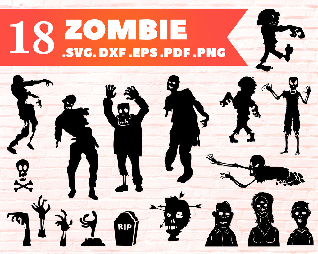 Zombie Svg Zombie Bundle Family Svg Bundle Zombie Cut File Zombie Clipartic