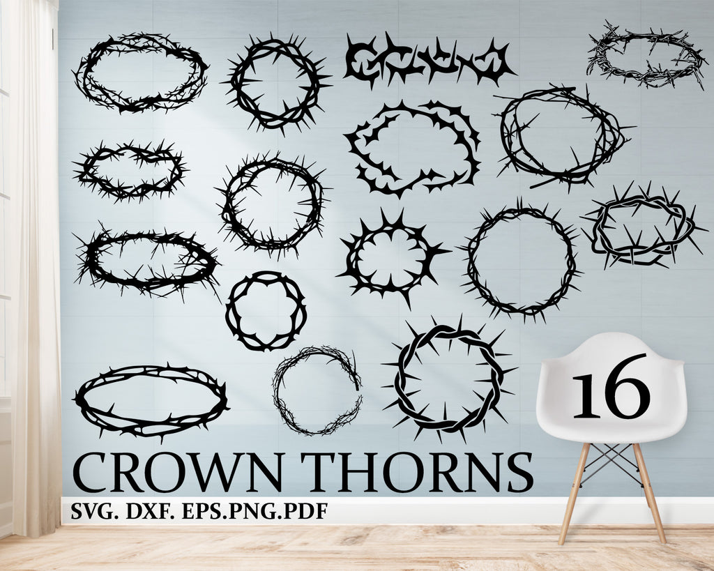 Download Crown Of Thorns Svg Dxf Eps Png Jpg Vector Art Clipart Cut File Clipartic