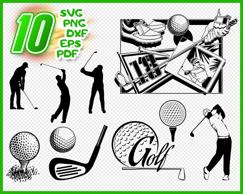 Download Golf Svg Golfer Svg Digital File Pack With Svg Png Eps And Dxf Golf Clipartic