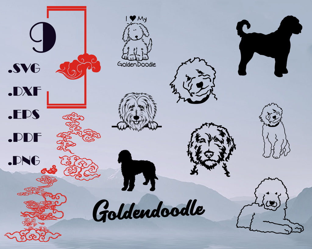 Golden Doodle Svg Clipart Bundle Silhouette Studio Files For Cricut Clipartic