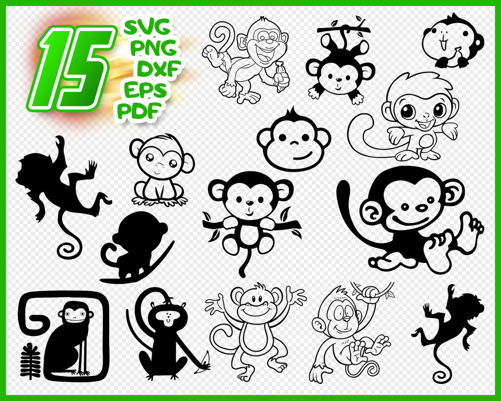 Little Monkey Svg My Little Monkeys Commercial Use Svg Monogram Svg Clipartic