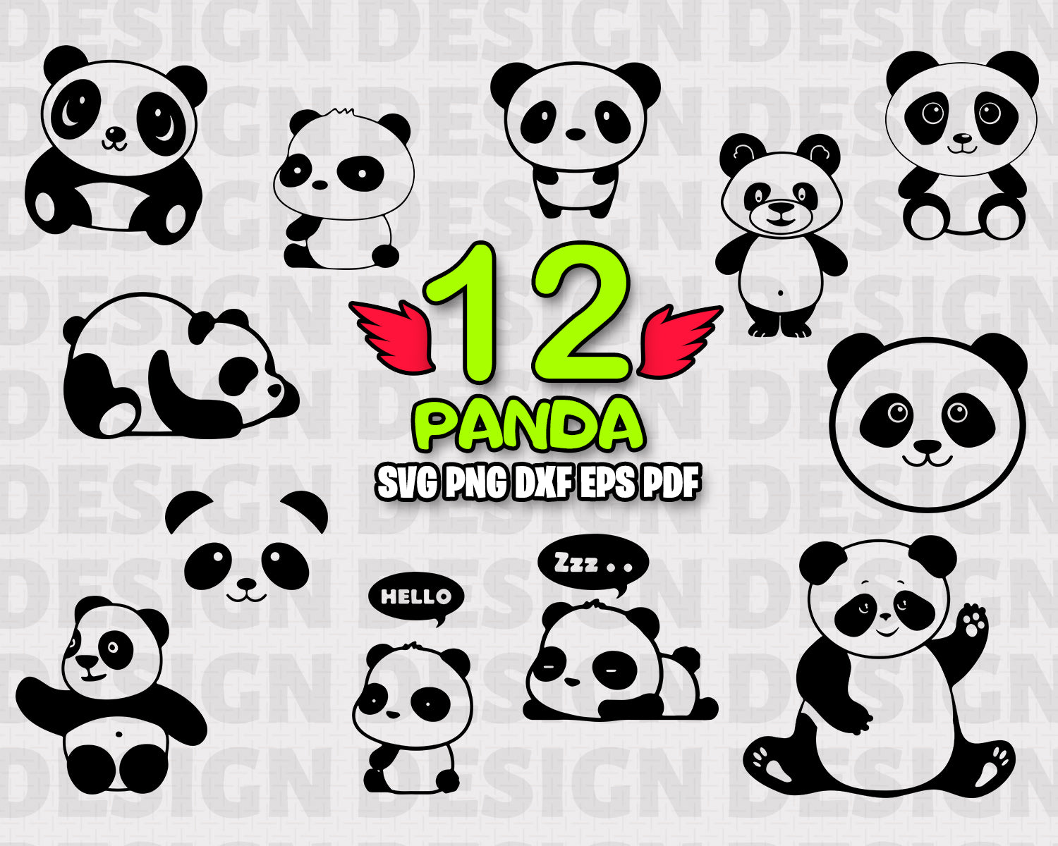 Download Clip Art Cute Baby Panda Bear Silhouette Svg Cut Files Png Clipart Vector Logo Design Cricut Eps Dxf Art Collectibles