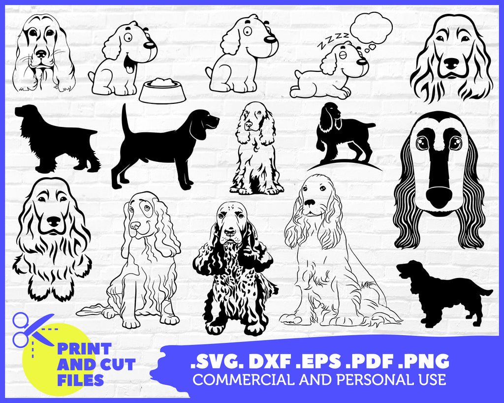 Download Spaniel Svg Spaniel Silhouette Svg Bundle Cute Dog Clipart Shapes Clipartic