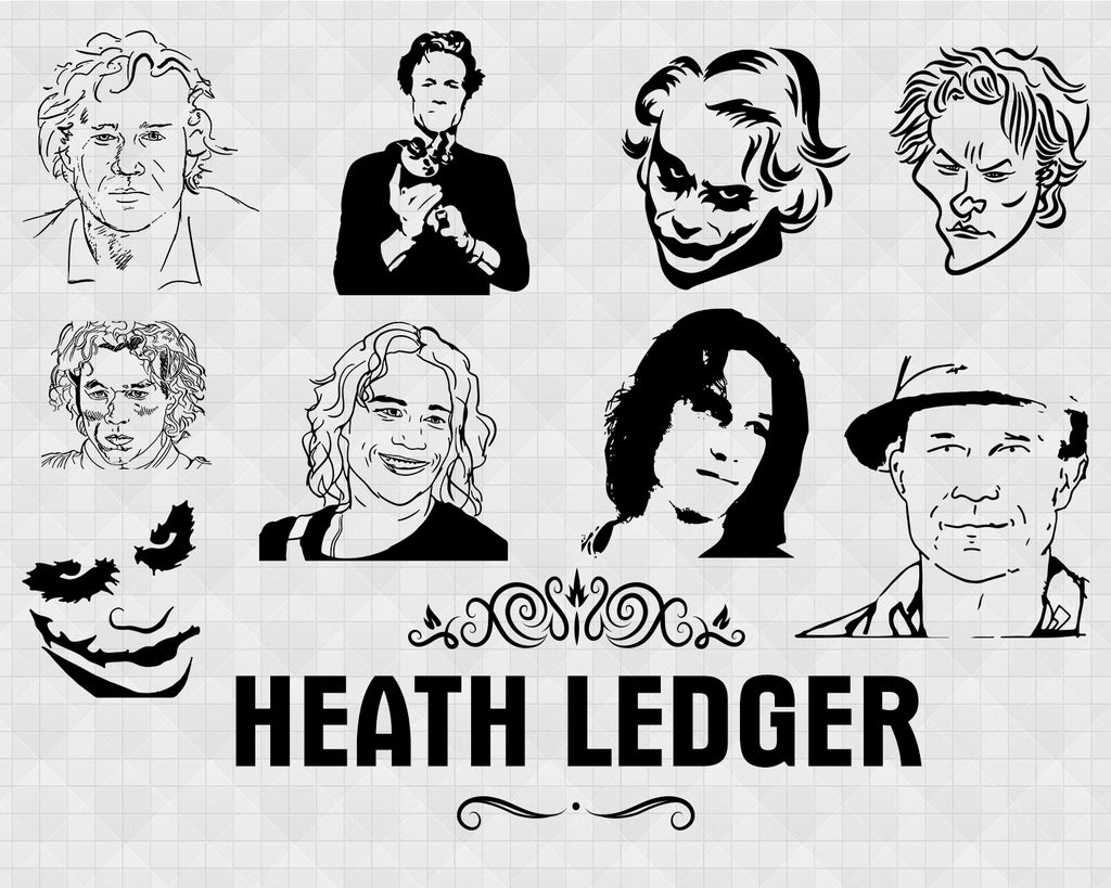Heath Ledger svg, Heath Ledger svg, Heath Ledger The Joker, Joker svg, Joker Clipart, The Dark Knight, DC Comics, Wall Art, Decor, Poster, Men's Gift, Batman