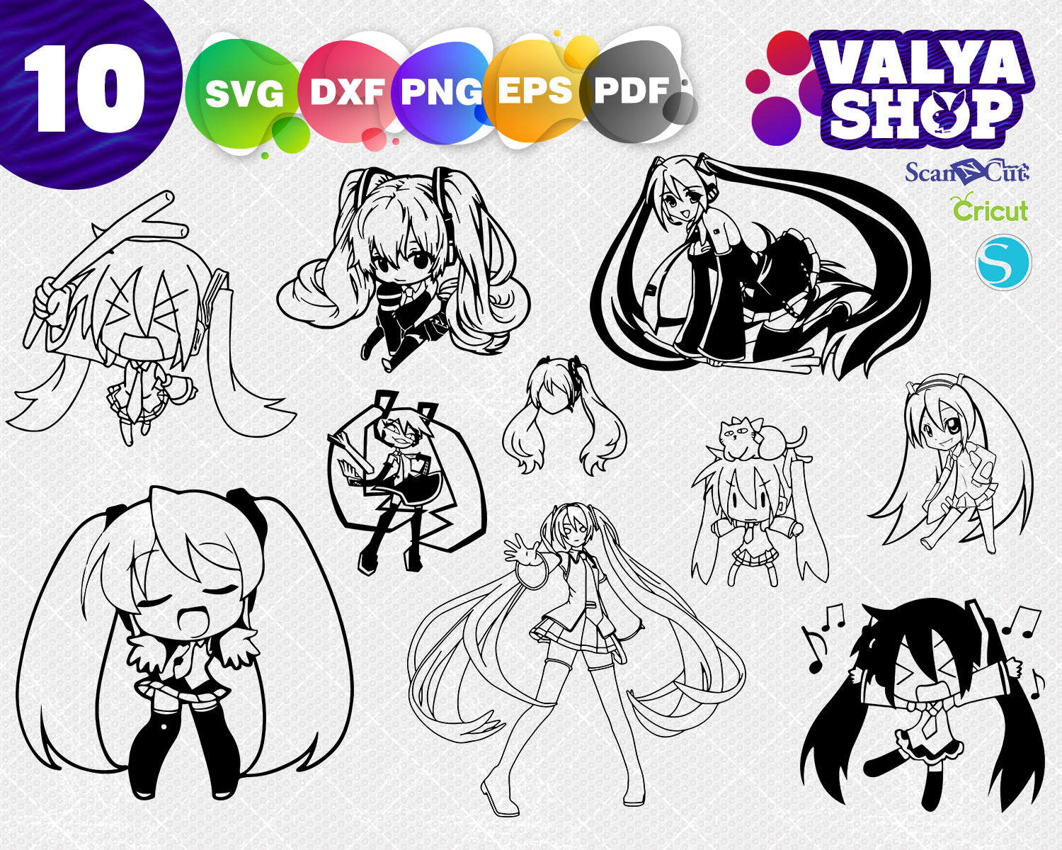 Download Hatsune Miku Svg Anime Japan Svg Dxf Png Cricut Silhoutte Cut Clipartic