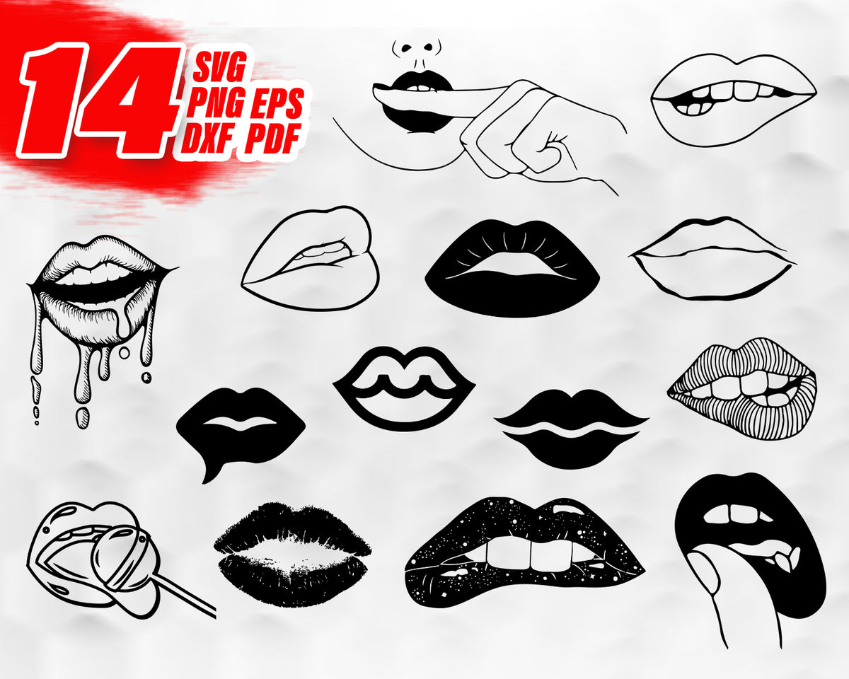 Download Lips svg, Lips vector, Kiss Svg, Lips Print Svg, Red Lips Svg, Mouth S - Clipartic