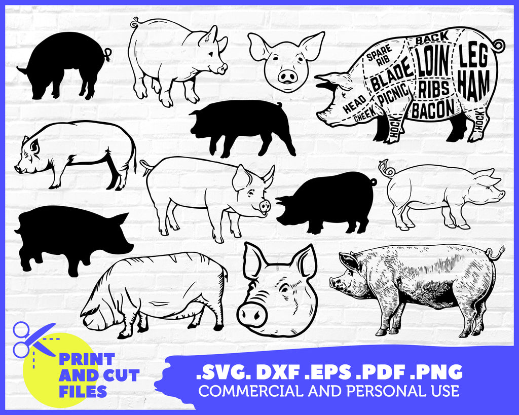 Download Pig Svg Pig Head Svg Cute Pig Cartoon Pig Svg Farm Animal Svg Pig Clipartic