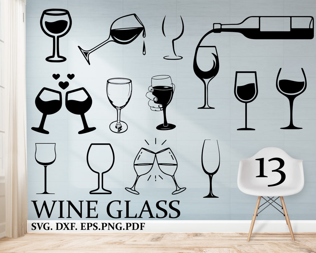 Download Wine Glass Svg Silhouette Cut Files Cricut Cut Files Eps Files Png Clipartic
