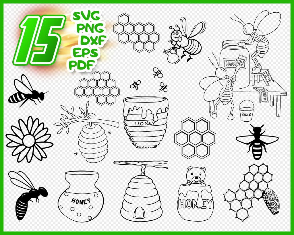Honey Svg Bee Svg Insect Svg Bee Hive Svg Honey Svg Honeycomb Svg Clipartic