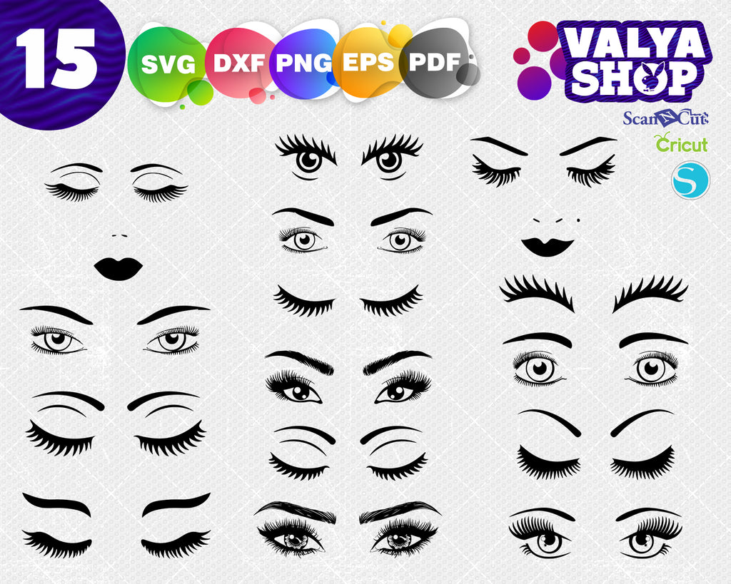 Download Eyelashes Svg Lashes Eyes Eyebrow Bundle Eyelashes Silhouette Ma Clipartic