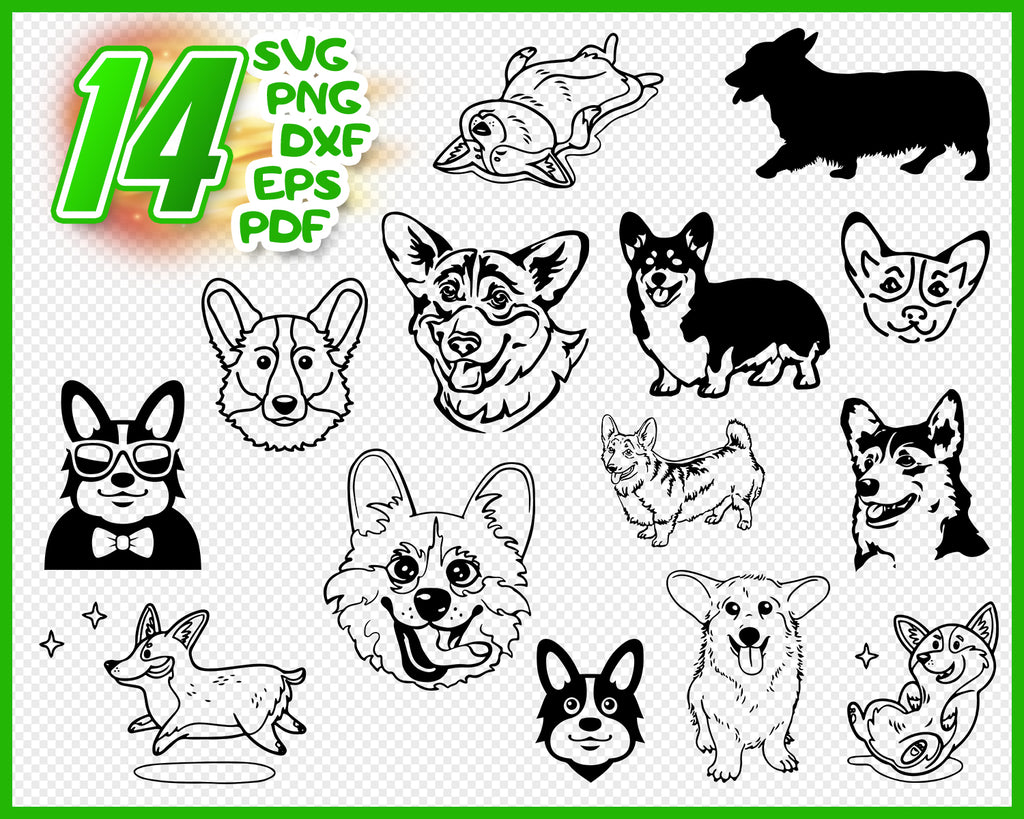 Download Corgi SVG, Corgi Silhouettes dxf, Dog SVG Files for Cricut ...