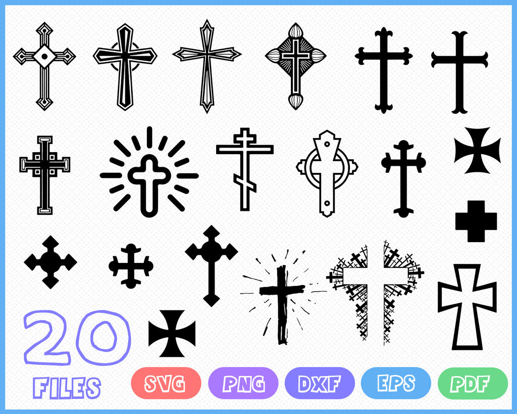 Download Clip Art Cross Designs Svg File Cross Cricut File Cut Clipart File Digital Art Collectibles