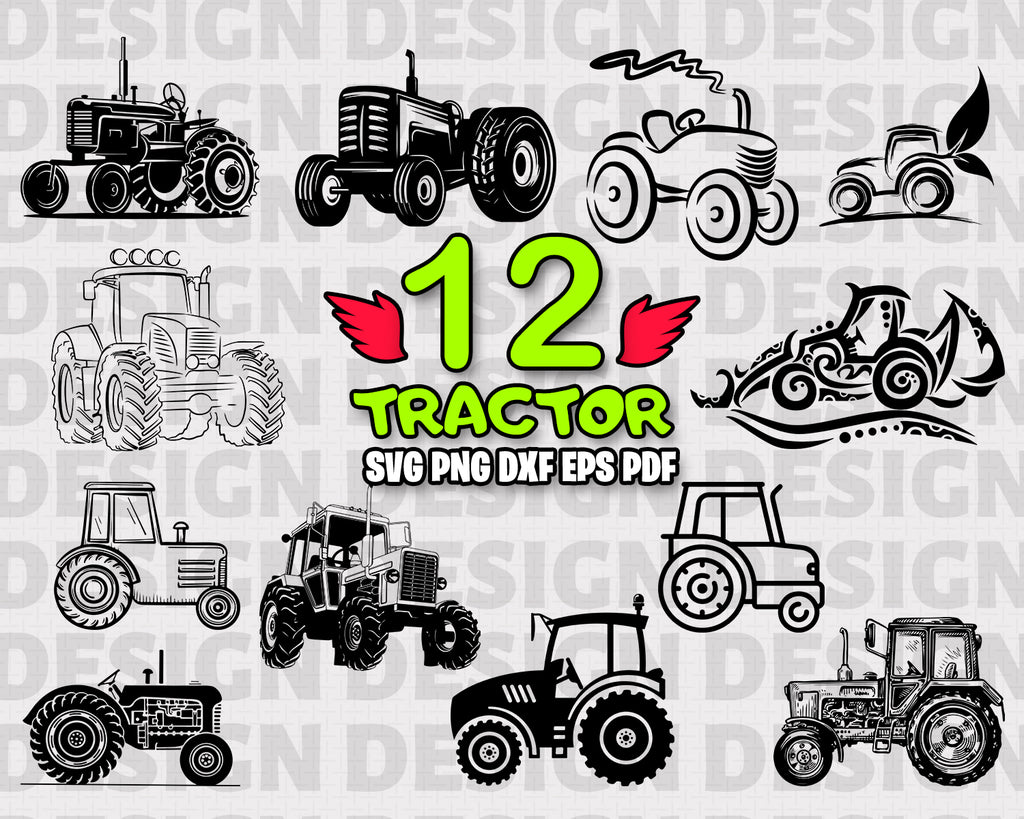 Tractor Svg Bundle Tractor Svg Clipart Tractor Cut Files For Silhou Clipartic