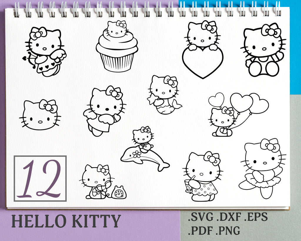 Download Hello Kitty SVG, Hello Kitty bundle, Kitty cut file, Kitty ...