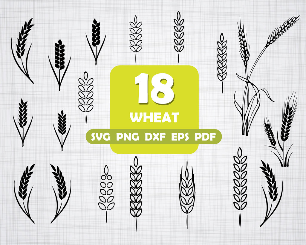 Download Wheat Svg Grain Svg Wheat Clipart Cut Files Cricut Silhouette Vector Clip Art Art Collectibles