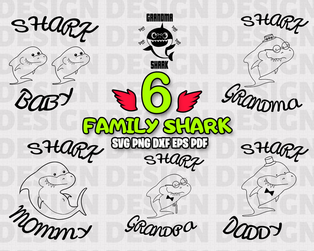 Download Family Shark Svg Cartoon Vector Clipart Decal Stencil Vinyl Cut Clipartic