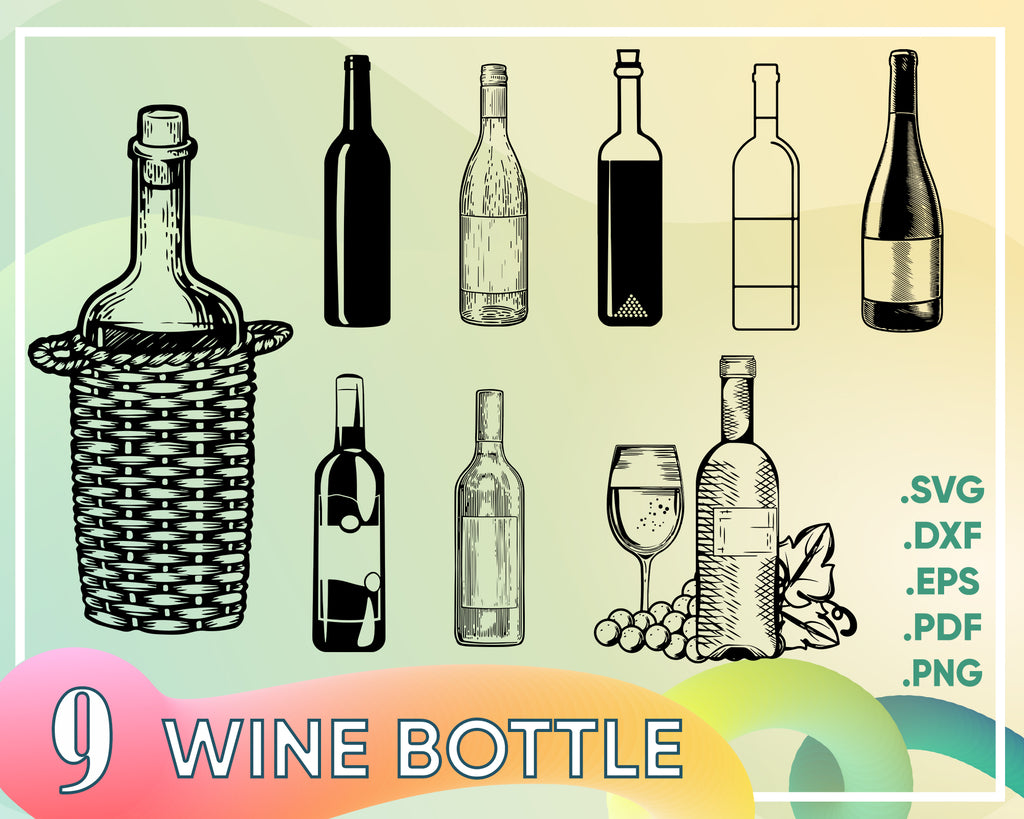 Download Wine Svg Wine Glass Svg File Alcohol Digital Bottle Download Wine Clipartic