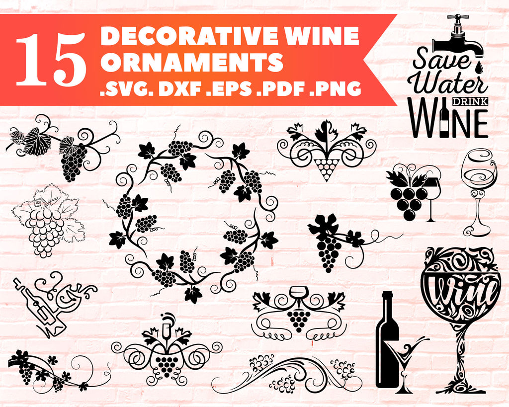 Download Decorative Wine Ornament Svg Wine Ornament Svg Wine Printable Decor Clipartic