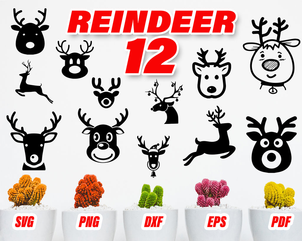 Download Reindeer Svg Cute Reindeer Svg Reindeer Face Rudolf Svg Christmas Clipartic