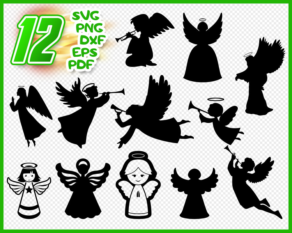 Christmas Angel Svg Png Eps Dxf Files Angel Clipart Angel Vector Clipartic