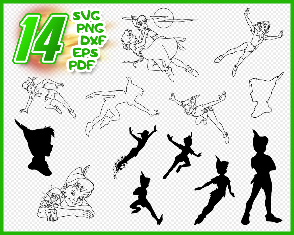 Download Peter Pen Svg Tinkerbell Svg Peter Pan Clipart Peter Pan Silhouette Clipartic