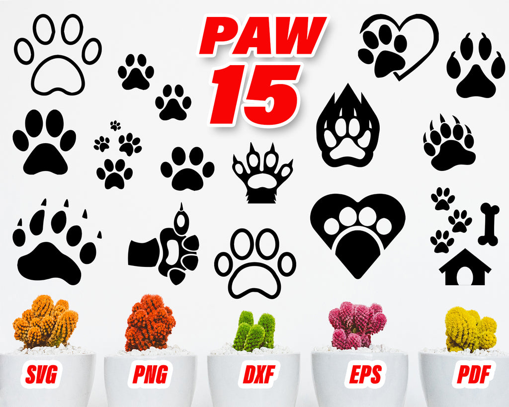 Download Paw Print Svg Paw Heart Svg Paw Print Monogram Paw Vector Dog Love Clipartic SVG, PNG, EPS, DXF File