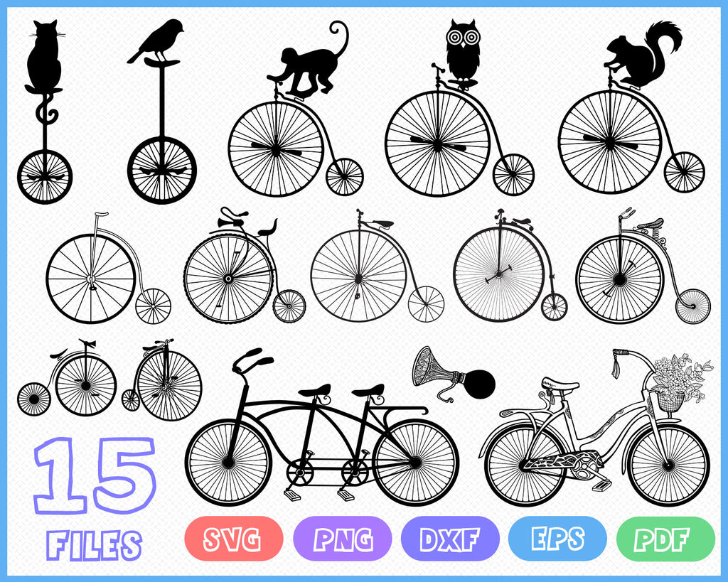 Download Vintage Bicycle Svg Antique Bike Svg Cycling Vector Clipart Decal Clipartic