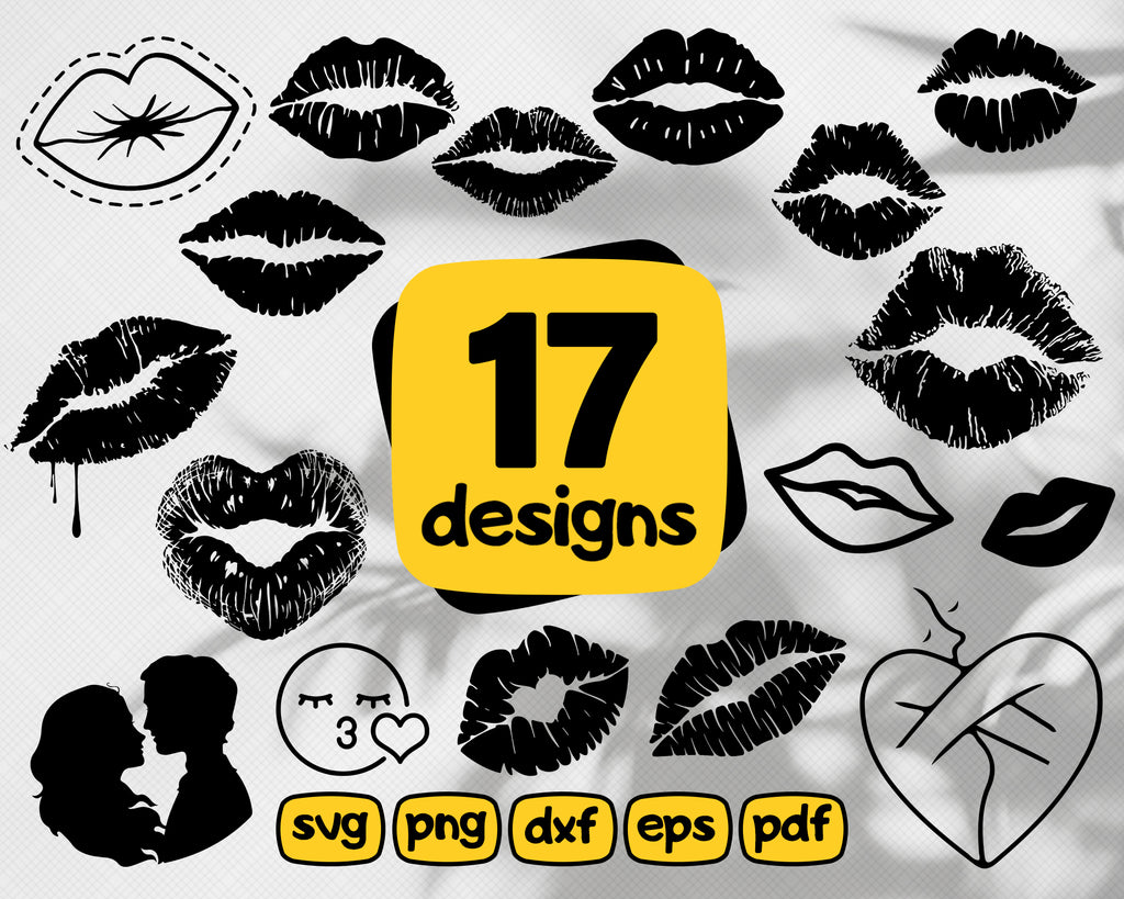 Download Kiss Svg Lips Bundle Svg Lips Silhouette Svg Lips Svg Lips Clipart Clipartic