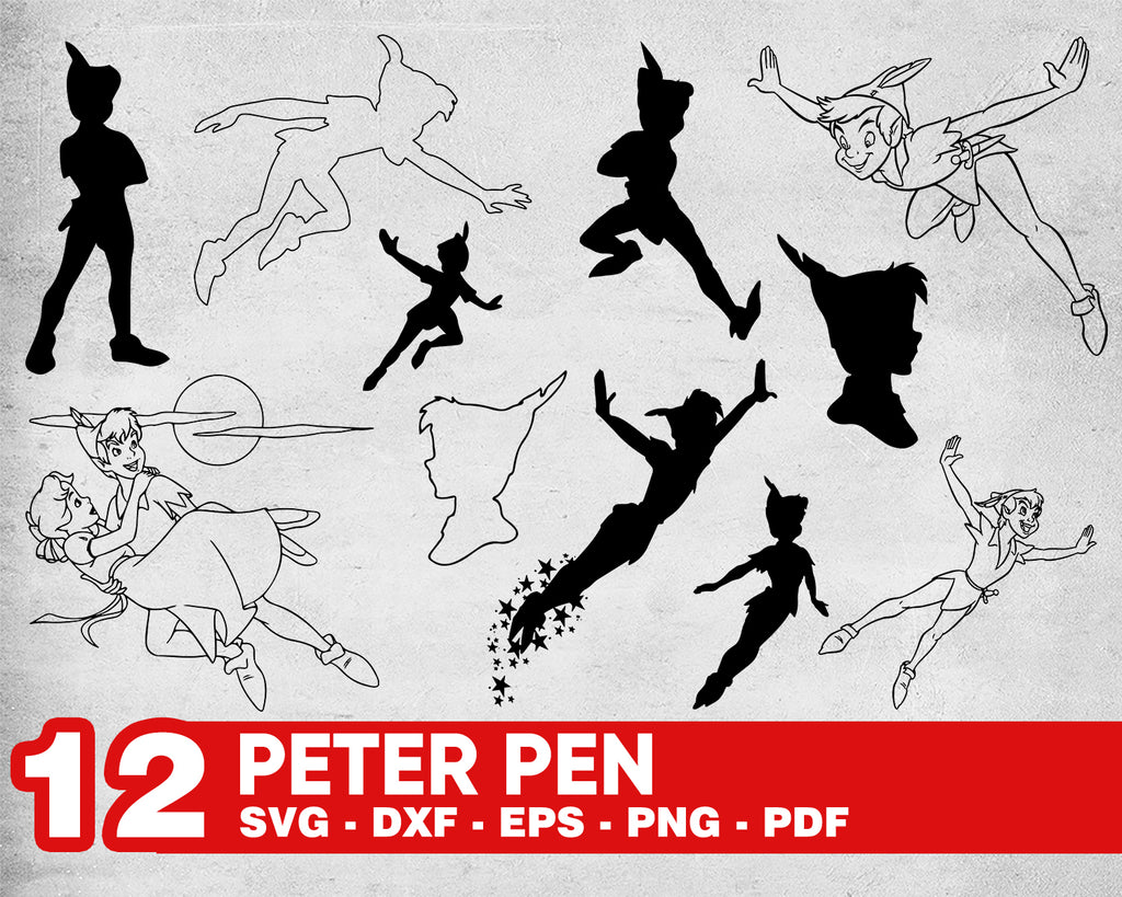 Download Peter Pen Svg Tinkerbell Svg Peter Pan Clipart Peter Pan Silhouette Clipartic