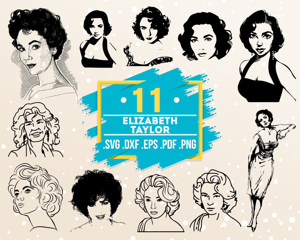 Download Elizabeth Taylor Svg Svg Dxf Png Cut Files Famous Svg Files For Cri Clipartic