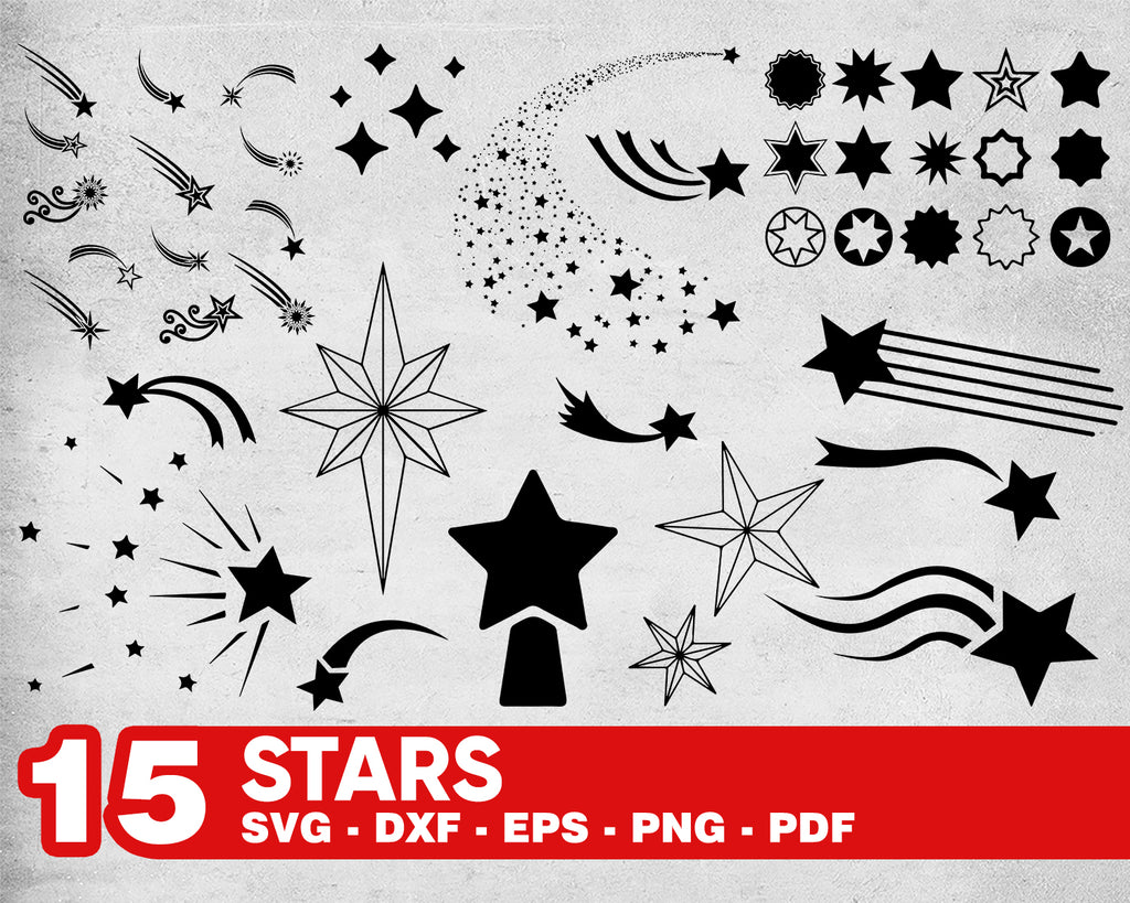 Stars Svg Bundle Star Vector Shooting Stars Svg File For Cricut Out Clipartic
