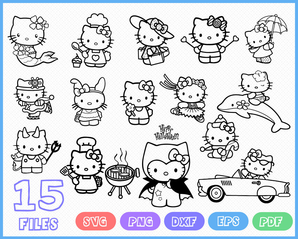 Download Hello Kitty Svg Hello Kitty Bundle Kitty Cut File Kitty Clipart Ki Clipartic