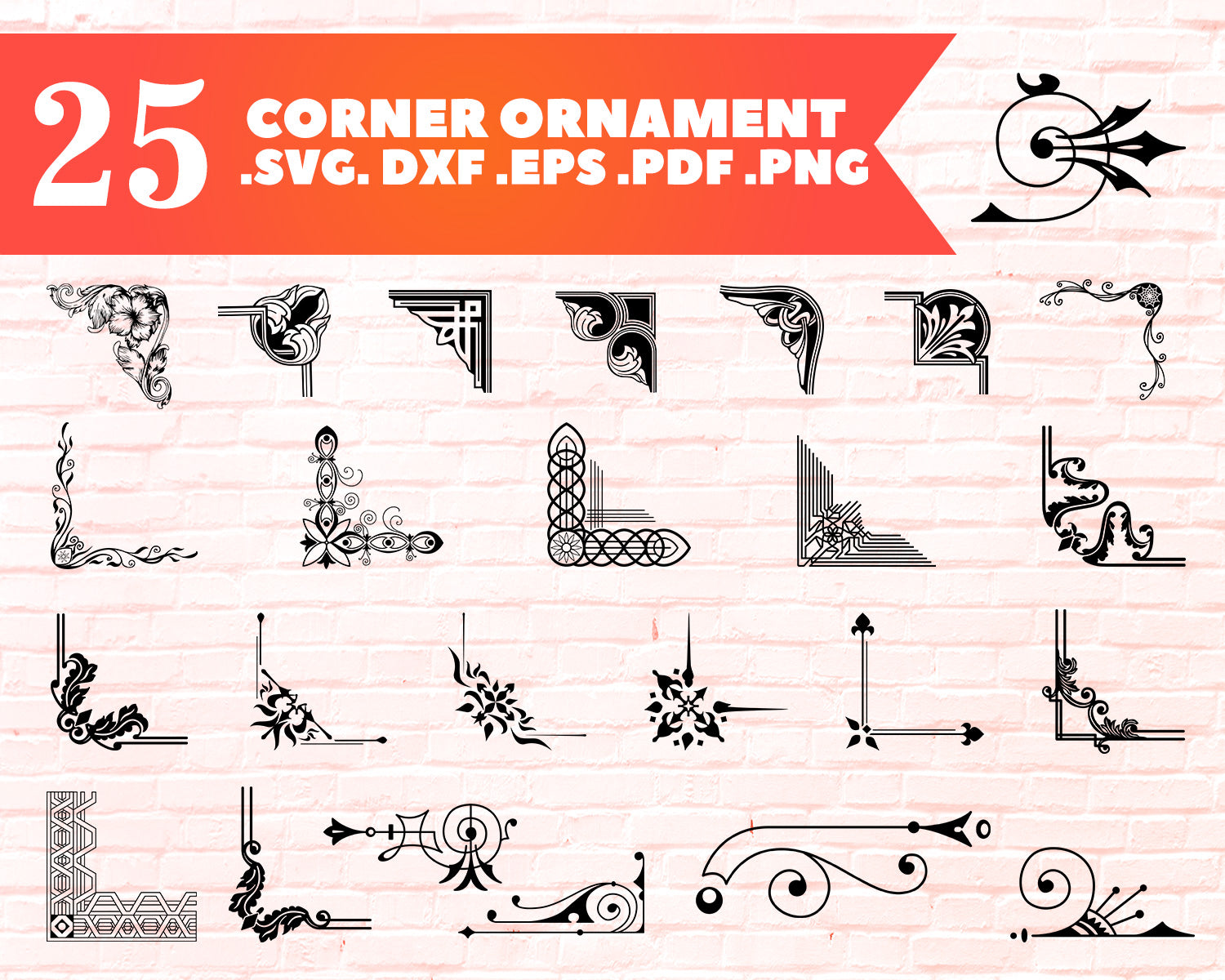 Download Corner Ornament Svg Corner Svg Corner Svg Bundle Ornament Svg Deco Clipartic
