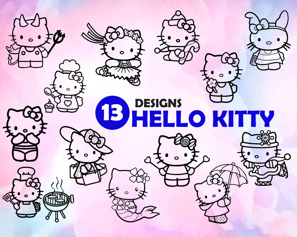 Download Hello Kitty Svg Hello Kitty Bundle Kitty Cut File Kitty Clipart Ki Clipartic