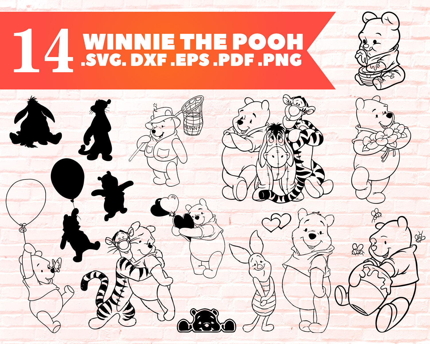 Winnie The Pooh Svg Bundle Winnie Pooh Cut Files Dxf Eps Png Win Clipartic