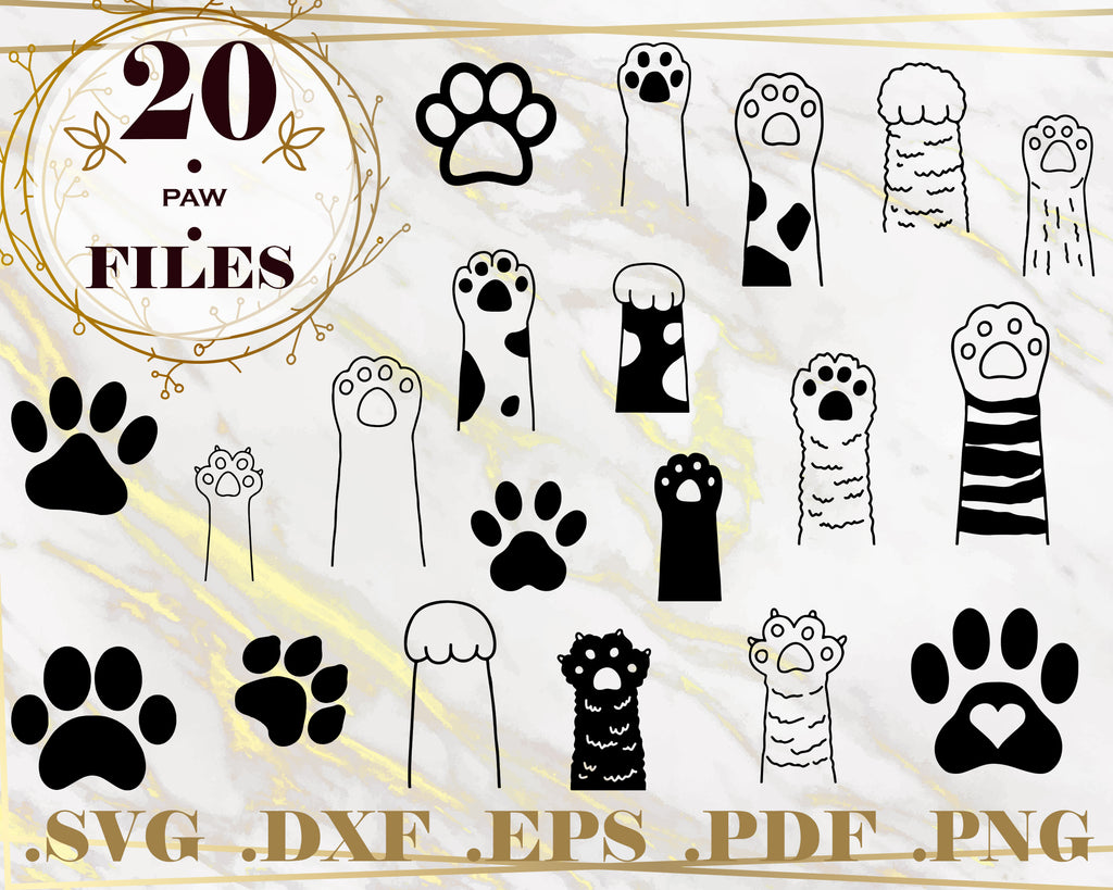 Paw Svg Paw Print Monogram Animals Paw Vector Dog Love Svg Cat Pa Clipartic